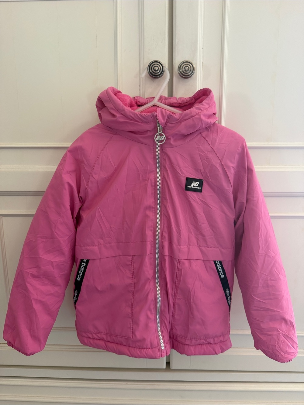 New Balance Pink Hooded Puffer Jacket